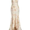 ML Monique Lhuillier Wildflower Jacquard Mermaid Gown
