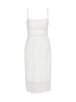 ML Monique Lhuillier Allover Lace Knee-Length Sheath Cocktail Midi-Dress