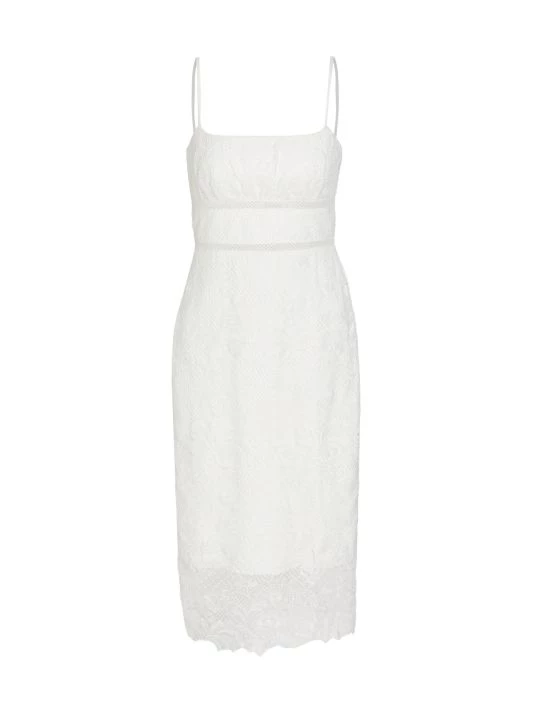 ML Monique Lhuillier Allover Lace Knee-Length Sheath Cocktail Midi-Dress 3 ML Monique Lhuillier Allover Lace Knee-Length Sheath Cocktail Midi-Dress