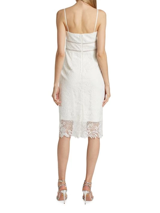 ML Monique Lhuillier Allover Lace Knee-Length Sheath Cocktail Midi-Dress 7 ML Monique Lhuillier Allover Lace Knee-Length Sheath Cocktail Midi-Dress - Image 5
