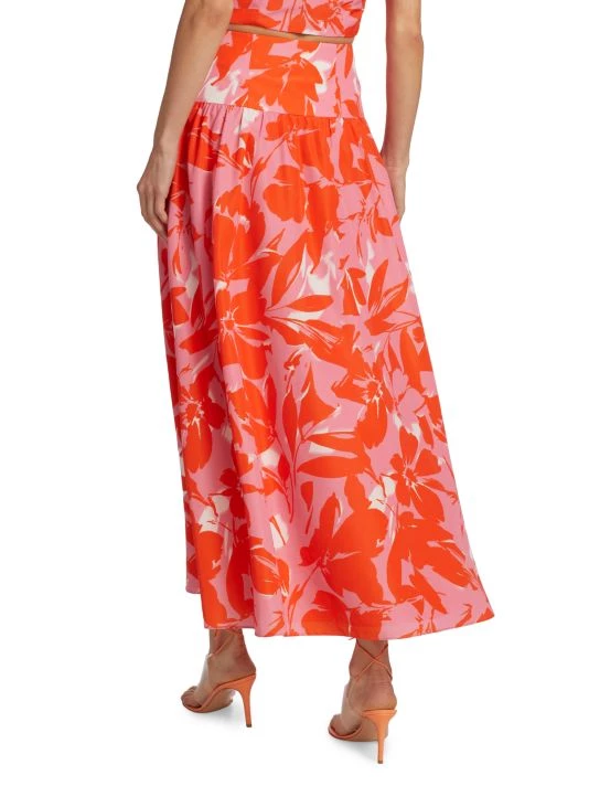 ML Monique Lhuillier Printed Taffeta Midi-Skirt 7 ML Monique Lhuillier Printed Taffeta Midi-Skirt - Image 5