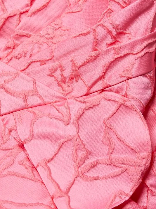 ML Monique Lhuillier Strapless Jacquard Ruffle Gown 9 ML Monique Lhuillier Strapless Jacquard Ruffle Gown - Image 7