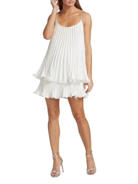 ML Monique Lhuillier Pleated Satin Minidress 4 ML Monique Lhuillier Pleated Satin Minidress - Image 2