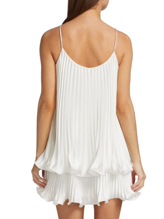 ML Monique Lhuillier Pleated Satin Minidress 7 ML Monique Lhuillier Pleated Satin Minidress - Image 5