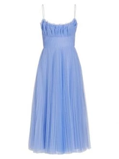 ML Monique Lhuillier Tulle Midi-Dress Black