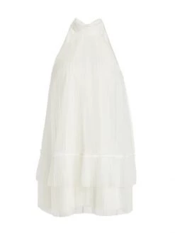 ML Monique Lhuillier Tulle Halter Dress
