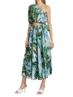 ML Monique Lhuillier Satin One-Shoulder Cutout Midi-Dress -Acne Studios And ML Monique Lhuillier Sales unnamed file 1128