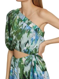 ML Monique Lhuillier Satin One-Shoulder Cutout Midi-Dress -Acne Studios And ML Monique Lhuillier Sales unnamed file 1131