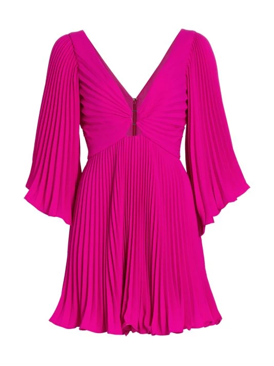 ML Monique Lhuillier Pleated Crepe Minidress 3 ML Monique Lhuillier Pleated Crepe Minidress