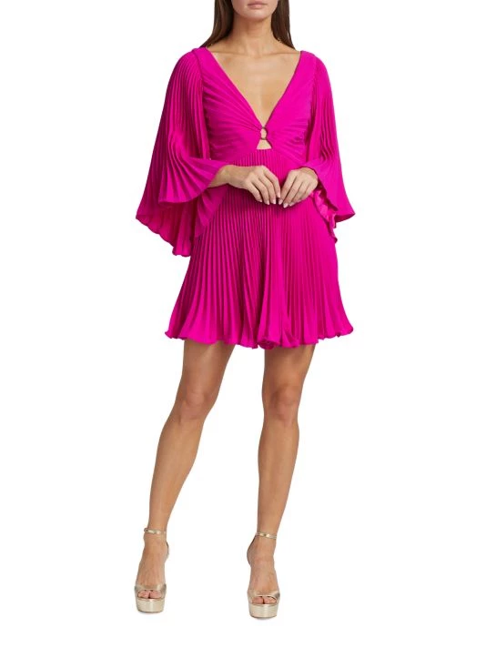 ML Monique Lhuillier Pleated Crepe Minidress 4 ML Monique Lhuillier Pleated Crepe Minidress - Image 2