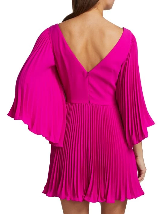 ML Monique Lhuillier Pleated Crepe Minidress 7 ML Monique Lhuillier Pleated Crepe Minidress - Image 5