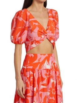 ML Monique Lhuillier Printed Taffeta Crop Top -Acne Studios And ML Monique Lhuillier Sales unnamed file 1150