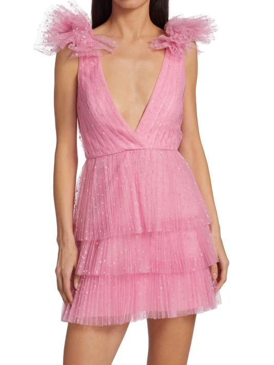 ML Monique Lhuillier Tiered Tulle Minidress 5 ML Monique Lhuillier Tiered Tulle Minidress - Image 3