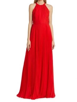 ML Monique Lhuillier Pleated Chiffon Cutout Halter Gown -Acne Studios And ML Monique Lhuillier Sales unnamed file 1170