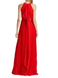 ML Monique Lhuillier Pleated Chiffon Cutout Halter Gown -Acne Studios And ML Monique Lhuillier Sales unnamed file 1172