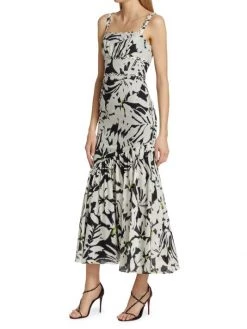 ML Monique Lhuillier Floral Linen Midi-Dress 11 ML Monique Lhuillier Floral Linen Midi-Dress -Acne Studios And ML Monique Lhuillier Sales unnamed file 1201