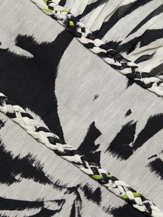 ML Monique Lhuillier Floral Linen Midi-Dress 9 ML Monique Lhuillier Floral Linen Midi-Dress - Image 7