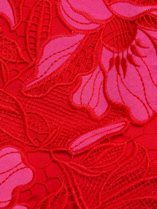 ML Monique Lhuillier Off-The-Shoulder Two-Tone Lace Calf-Length Fit-&-Flare Midi-Dress 9 ML Monique Lhuillier Off-The-Shoulder Two-Tone Lace Calf-Length Fit-&-Flare Midi-Dress - Image 7