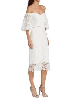 ML Monique Lhuillier Off-The-Shoulder Lace Midi Dress -Acne Studios And ML Monique Lhuillier Sales unnamed file 1223