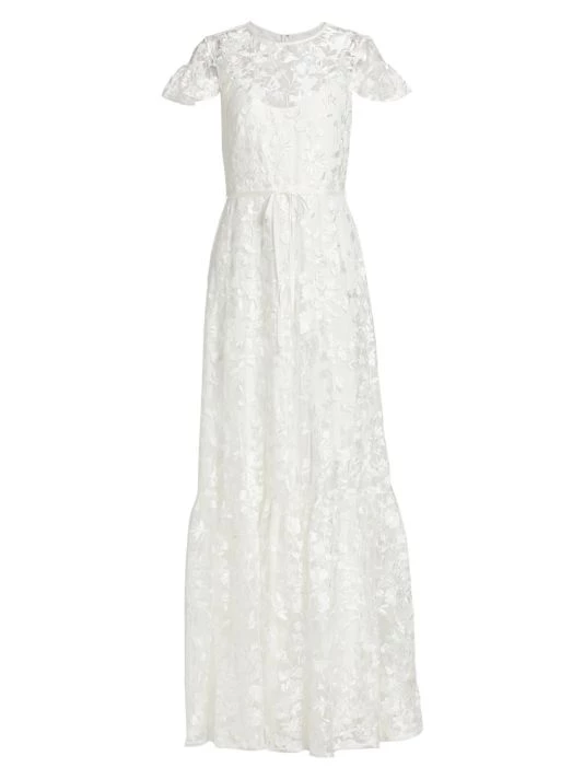 ML Monique Lhuillier Embroidered Floral Mesh Dress 3 ML Monique Lhuillier Embroidered Floral Mesh Dress