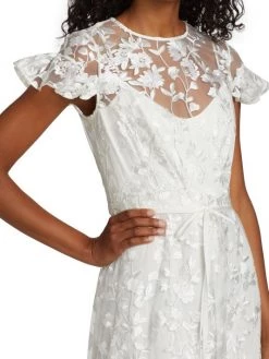 ML Monique Lhuillier Embroidered Floral Mesh Dress 14 ML Monique Lhuillier Embroidered Floral Mesh Dress -Acne Studios And ML Monique Lhuillier Sales unnamed file 1239