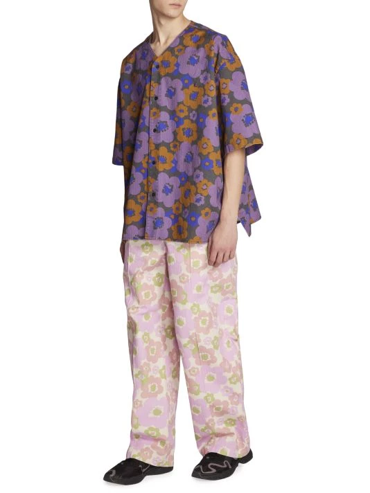 Acne Studios Sandit Floral Print Short-Sleeve Shirt For Men 4 Acne Studios Sandit Floral Print Short-Sleeve Shirt For Men - Image 2
