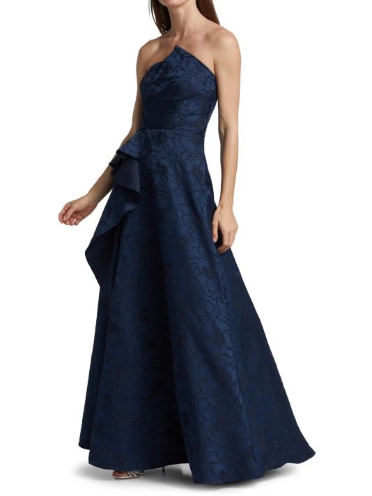 ML Monique Lhuillier Floral Jacquard Ballgown 5 ML Monique Lhuillier Floral Jacquard Ballgown - Image 3