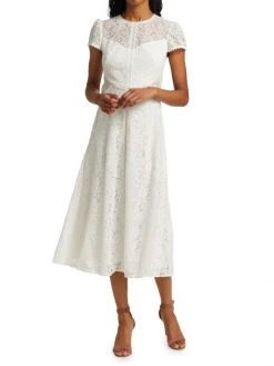 ML Monique Lhuillier Lace Cap-Sleeve A-Line Midi Dress -Acne Studios And ML Monique Lhuillier Sales unnamed file 1264