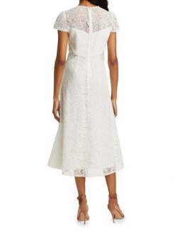 ML Monique Lhuillier Lace Cap-Sleeve A-Line Midi Dress -Acne Studios And ML Monique Lhuillier Sales unnamed file 1266