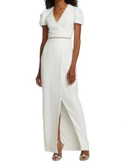 ML Monique Lhuillier Draped-Sleeve Crepe Gown -Acne Studios And ML Monique Lhuillier Sales unnamed file 1278