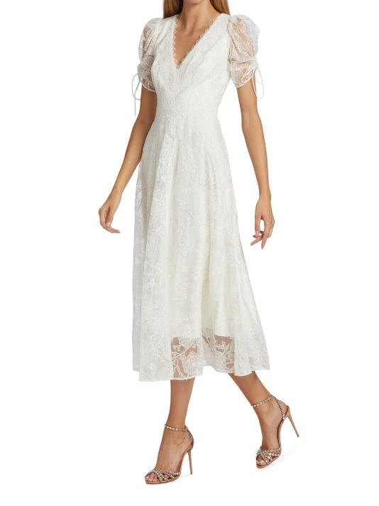 ML Monique Lhuillier Floral Midi-Length Gown 4 ML Monique Lhuillier Floral Midi-Length Gown - Image 2