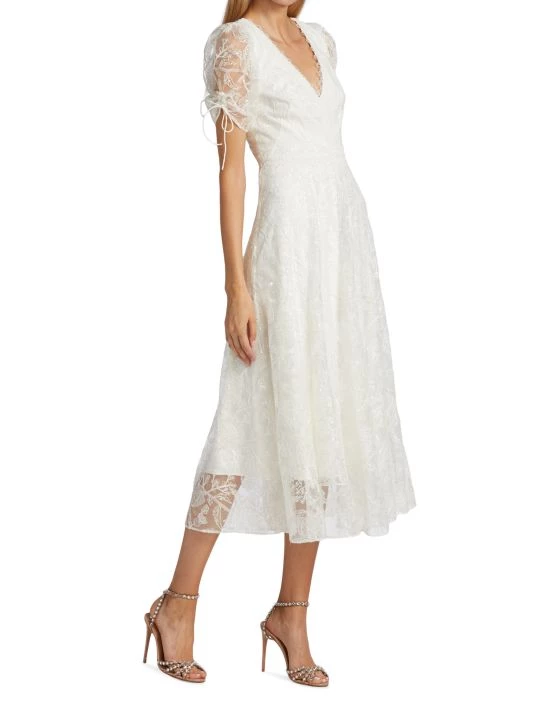 ML Monique Lhuillier Floral Midi-Length Gown 6 ML Monique Lhuillier Floral Midi-Length Gown - Image 4