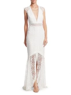 ML Monique Lhuillier Plunging High-Low Lace Gown -Acne Studios And ML Monique Lhuillier Sales unnamed file 1299