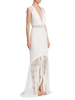 ML Monique Lhuillier Plunging High-Low Lace Gown -Acne Studios And ML Monique Lhuillier Sales unnamed file 1300