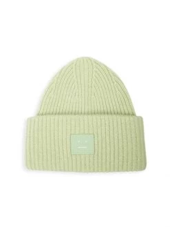 Acne Studios Face Pansy Wool Beanie For Men Pale Green -Acne Studios And ML Monique Lhuillier Sales unnamed file 133