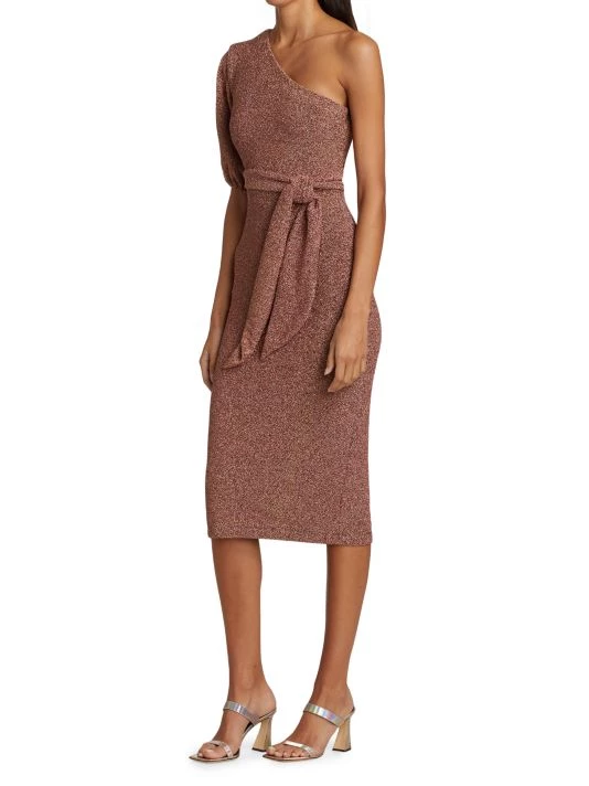 ML Monique Lhuillier Knit One-Shoulder Midi-Dress 6 ML Monique Lhuillier Knit One-Shoulder Midi-Dress - Image 4