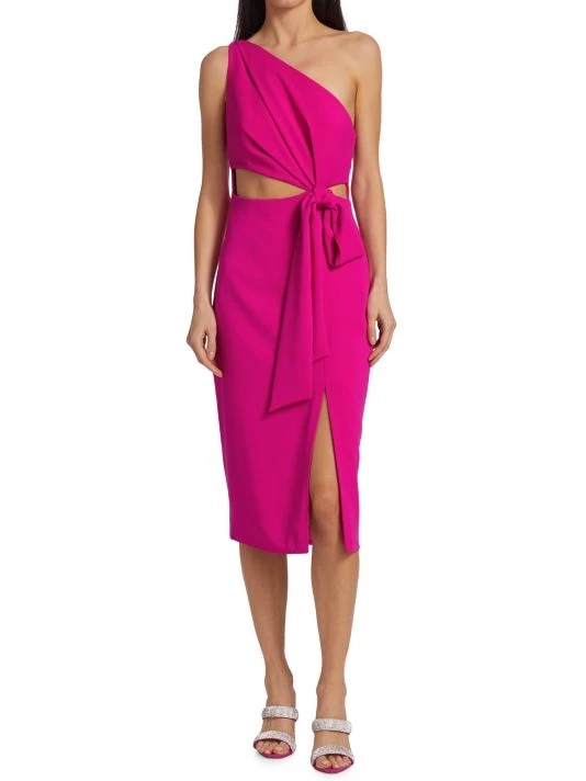 ML Monique Lhuillier Asymmetric Crepe Midi Dress 5 ML Monique Lhuillier Asymmetric Crepe Midi Dress - Image 3