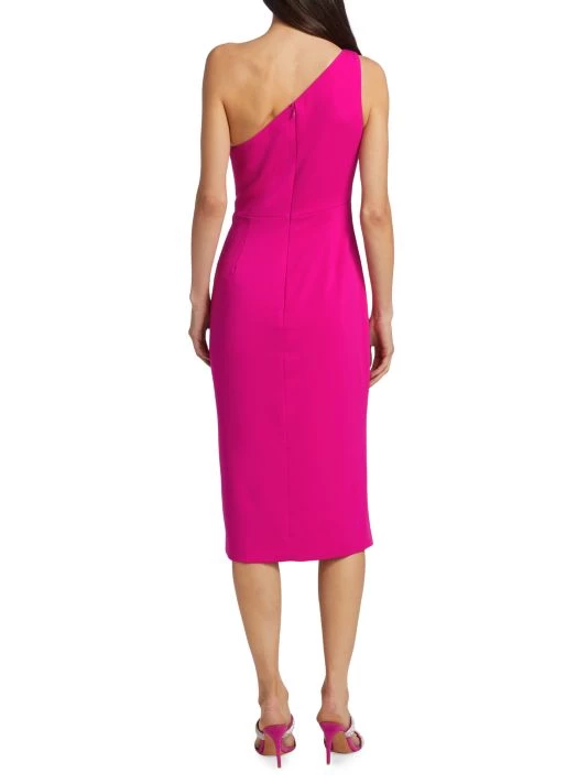 ML Monique Lhuillier Asymmetric Crepe Midi Dress 7 ML Monique Lhuillier Asymmetric Crepe Midi Dress - Image 5