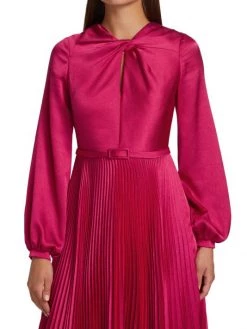 ML Monique Lhuillier Pleated Satin Midi Dress -Acne Studios And ML Monique Lhuillier Sales unnamed file 1415
