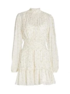 ML Monique Lhuillier Metallic Fil Coupé Minidress