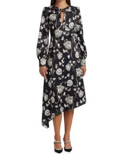 ML Monique Lhuillier Floral Satin Midi-Dress -Acne Studios And ML Monique Lhuillier Sales unnamed file 1475