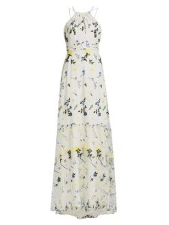 ML Monique Lhuillier Floral Maxi Dress