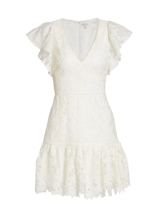 ML Monique Lhuillier Embroidered Lace Mini-Dress 3 ML Monique Lhuillier Embroidered Lace Mini-Dress