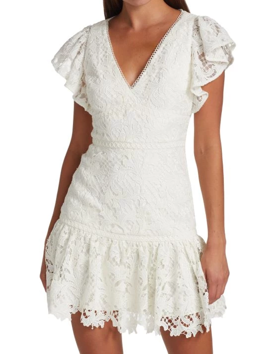 ML Monique Lhuillier Embroidered Lace Mini-Dress 5 ML Monique Lhuillier Embroidered Lace Mini-Dress - Image 3