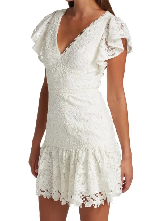 ML Monique Lhuillier Embroidered Lace Mini-Dress 6 ML Monique Lhuillier Embroidered Lace Mini-Dress - Image 4
