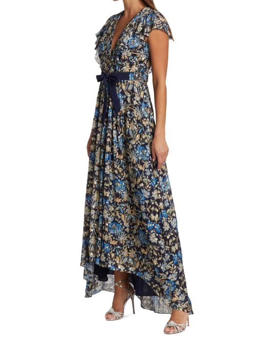ML Monique Lhuillier Metallic Floral Maxi Dress 6 ML Monique Lhuillier Metallic Floral Maxi Dress - Image 4