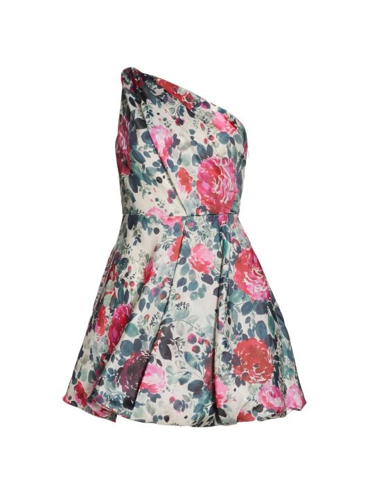 ML Monique Lhuillier Floral One-Shoulder Minidress 3 ML Monique Lhuillier Floral One-Shoulder Minidress