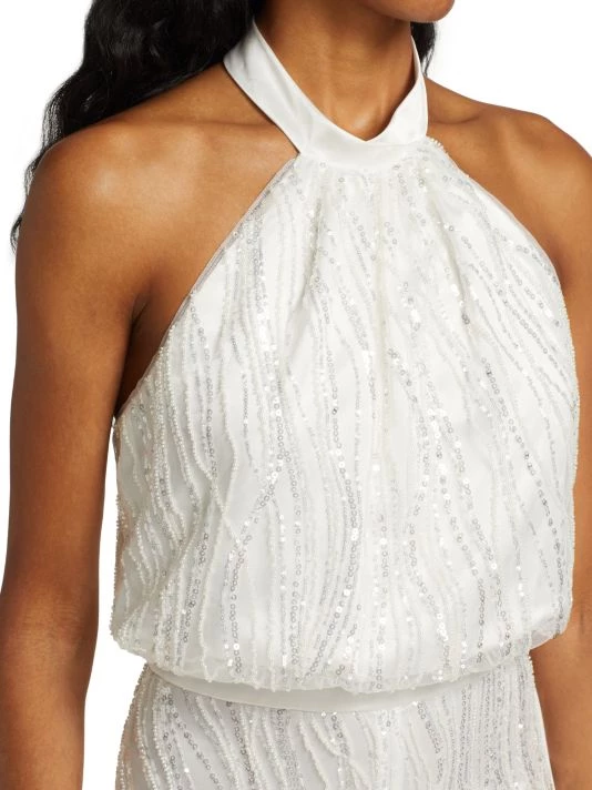 ML Monique Lhuillier Sequined Halterneck Jumpsuit 8 ML Monique Lhuillier Sequined Halterneck Jumpsuit - Image 6