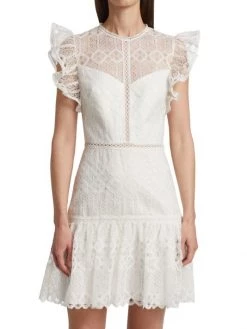 ML Monique Lhuillier Lace Cap-Sleeve Minidress -Acne Studios And ML Monique Lhuillier Sales unnamed file 1537