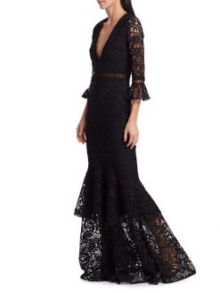 ML Monique Lhuillier Three-Quarter Sleeve Lace Trumpet Gown Parfait 13 ML Monique Lhuillier Three-Quarter Sleeve Lace Trumpet Gown Parfait -Acne Studios And ML Monique Lhuillier Sales unnamed file 1549